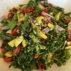 Gluten-free vegan salad from Golden Mean Cafe